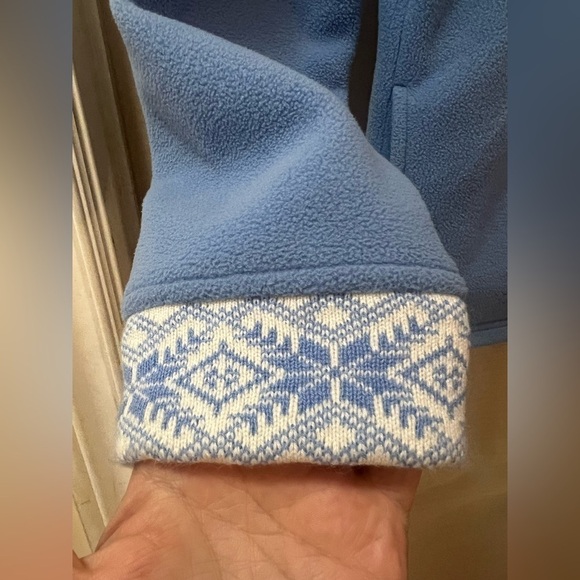 ⚪️Vintage L.l bean blue zip up patterned sweater womens size small - Picture 3 of 8